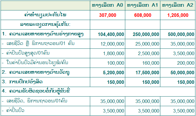 ປະກັນໄພລົດໃຫ່ຍທົ່ວໃປ